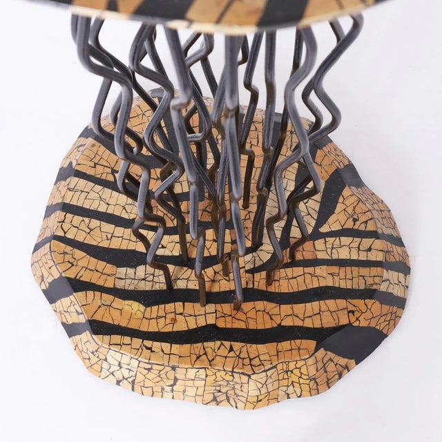 Iron and Coconut Shell Pedestal For Sale - Image 4 of 8