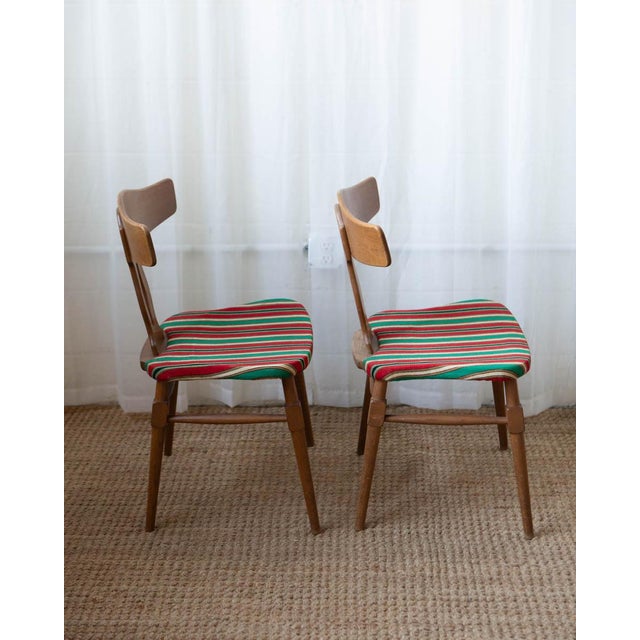 Henning Kjaernulf Attributed Oak and Wood Dining Chairs - A Pair For Sale In Columbus - Image 6 of 12