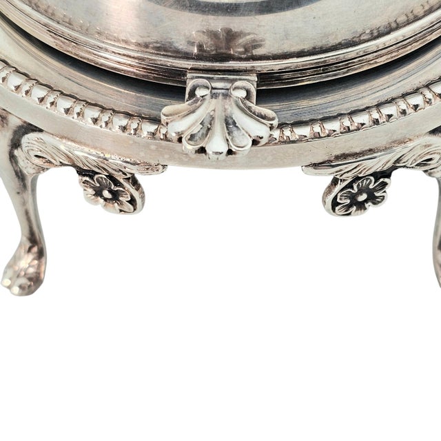 Victorian English Victorian Style Silver-Plated Roll-Top Butter Dish — Dome Server 5.125" For Sale - Image 3 of 9
