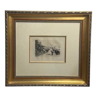 Francisco De Goya Etching Framed “Yo Lo Vi” (Plate 44, Los Desastres De La Guerra) — 20th-Century Restrike Etching Guerra For Sale