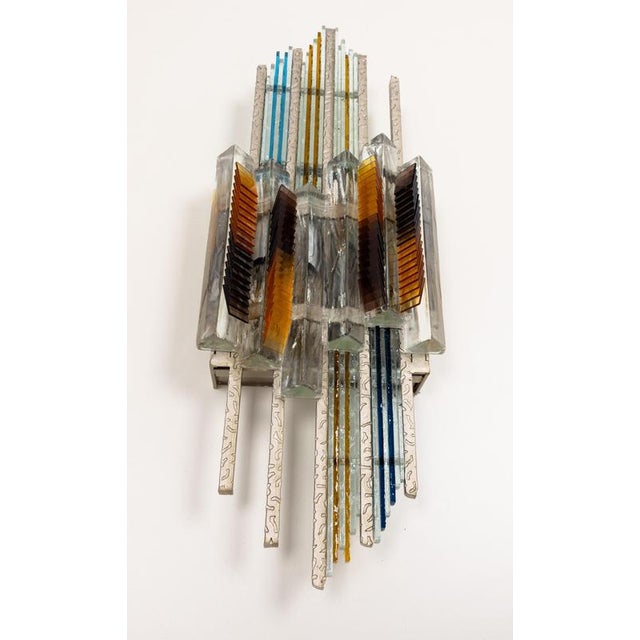 Gold Mid-Century Brutalist Wall Sconce attributed to Albano Poli for Poliarte, 1970s For Sale - Image 8 of 11