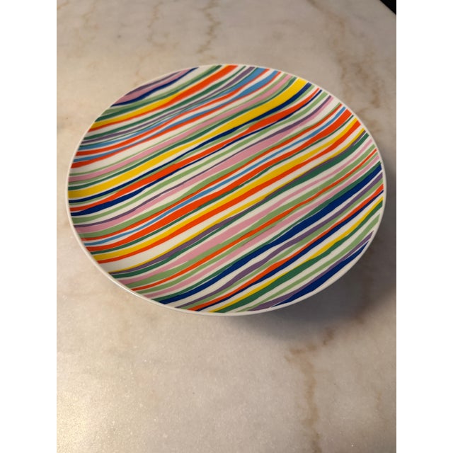 Seymour Mann Retro 10" 1977 Seymour Mann "Candy Stripe" Pedestal Cake Stand For Sale - Image 4 of 8