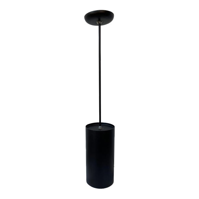1960’s Minimalist Black Prescolite Pendant Light For Sale