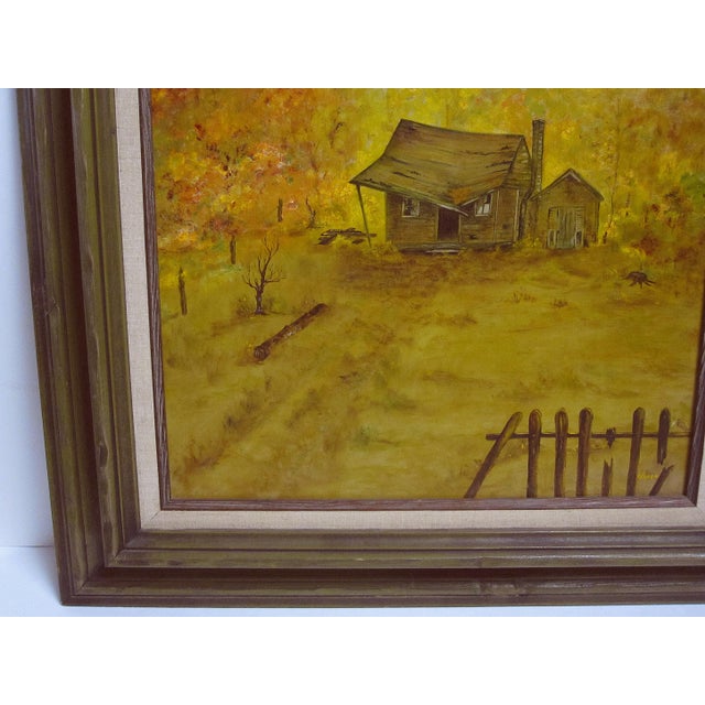 Bill Hager Vintage Painting on Board Old House Landscape For Sale - Image 4 of 11