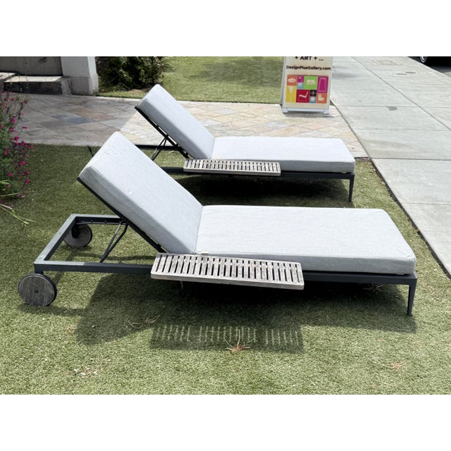 Gloster Grid Outdoor Chaise Loungers, Pair For Sale - Image 10 of 12