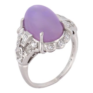 1930s Art Deco Gia 9.10 Carat Ceylon No Heat Star Sapphire Diamond Platinum Ring, Size 5.75 For Sale