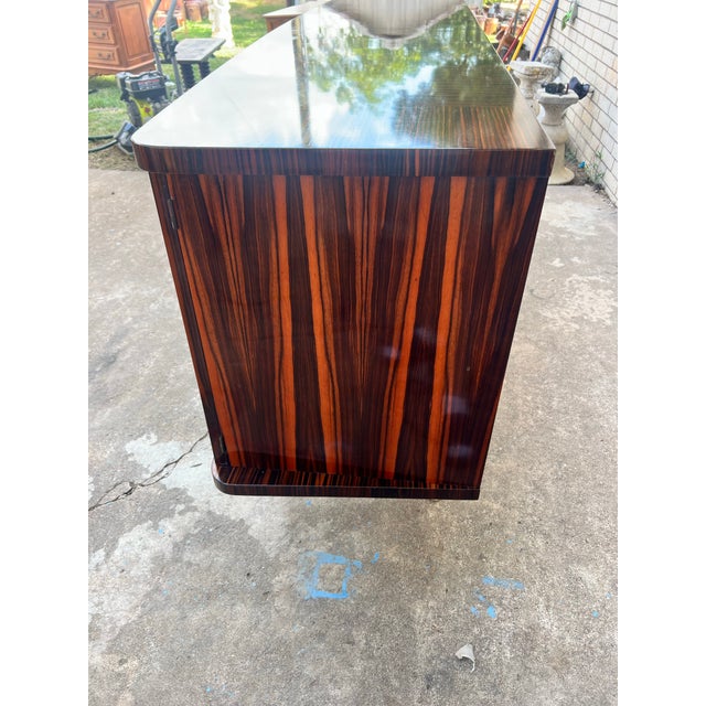 French Art Deco Modern Macassar Ebony Sideboard or Buffet 1940's For Sale - Image 11 of 12