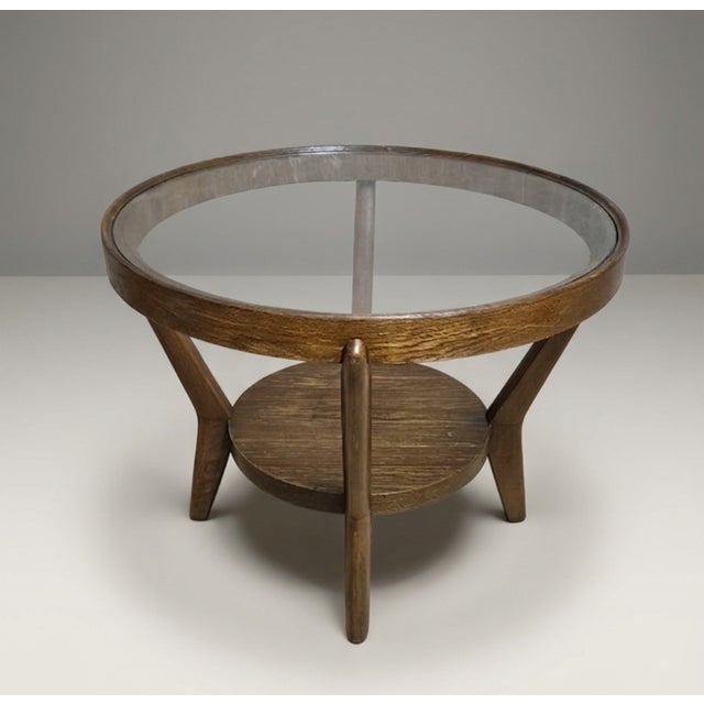 Round Coffee Table by Karel Koželka & Antonín Kropáček, Former Czechoslovakia, 1944 For Sale - Image 3 of 8
