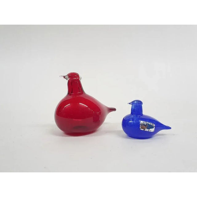 Blue glass bird by Iittala Finland. Marked with a sticker and signed with: O. Toikka Nuutajärvi Oiva Toikka This piece is...