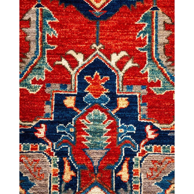 Contemporary Serapi One-of-a-Kind Hand-Knotted Runner Rug - Orange 6' 0" x 8' 7" For Sale - Image 3 of 8