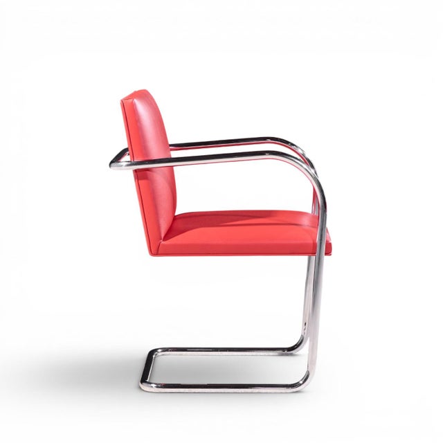 Metal Mies Van Der Rohe for Knoll Brno Mid Century Cantilever Chrome Dining Chairs - Set of 8 For Sale - Image 7 of 11