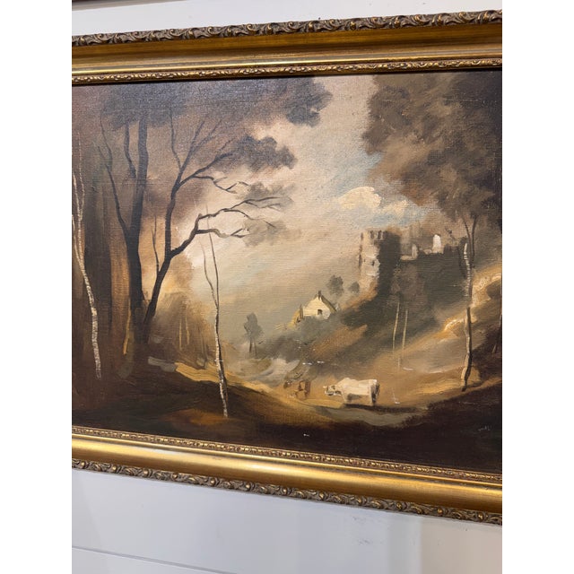 Wood Pair of Early 20th Century Oil Paintings For Sale - Image 7 of 13