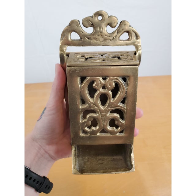 Vintage Hollywood Regency Design Solid Brass Match Stick or Toothpick