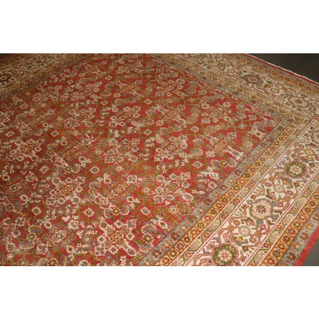 Red Large Herati Rare Size Persian Mahal Rug no. 10948 For Sale - Image 8 of 16