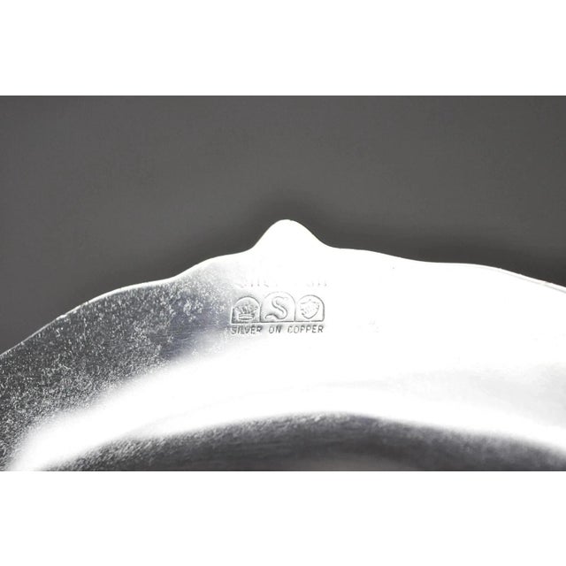 Vintage Sheridan Victorian Style Silver Plated Footed Scalloped Oval Fruit Bowl For Sale - Image 10 of 12