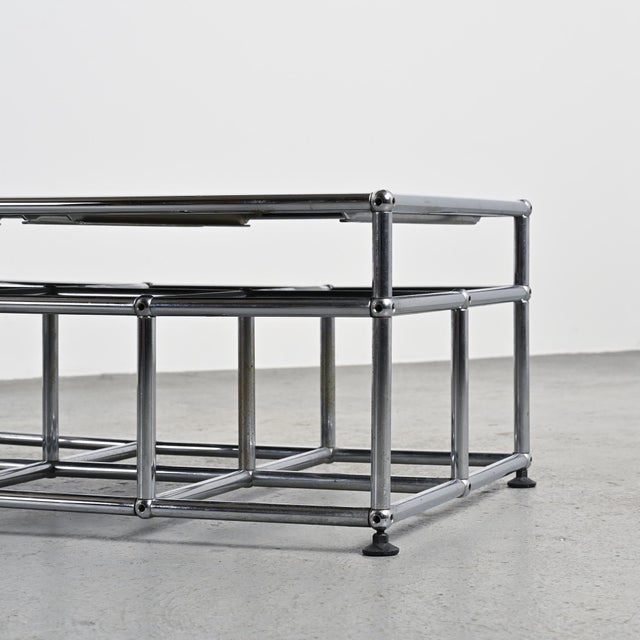 Coffee table from the usm haller modular system, developed by paul schärer and fritz haller starting in the 1960s and...