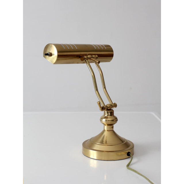 Vintage 1970s Brass Adjustable Banker’s Desk Lamp For Sale - Image 13 of 14