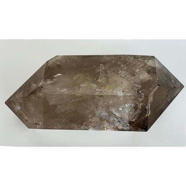 15th Century & Earlier Brazilian Golden Rutile Smoky Quartz Double Terminated Point For Sale - Image 5 of 11