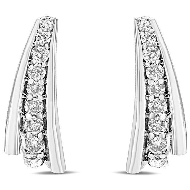 Embellished with natural diamonds, these striking 0.50 c.t. earrings are not your average huggy hoops. Take a closer look...