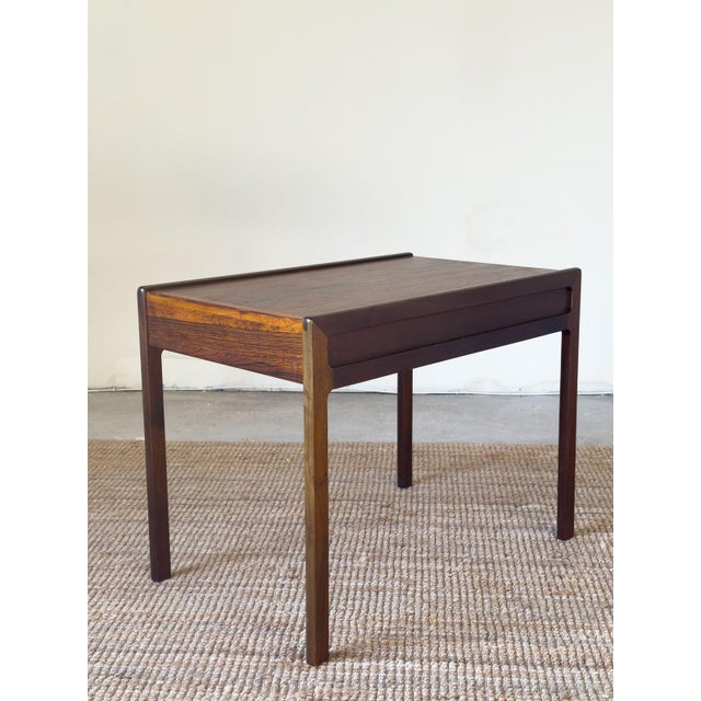 Rosewood Side Table with Drawer by Helge Vestergaard Jensen, Denmark, 1960 For Sale - Image 11 of 13