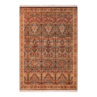Art Nouveau 1990's Pak-Persian Brown/Gold Wool Rug - 8'2'' X 11'1'' For Sale