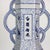 Chinese Early 20th Century Large Blue & White Chinese Floral & Figural Hand Painted Porcelain Faceted Vase For Sale - Image 3 of 6