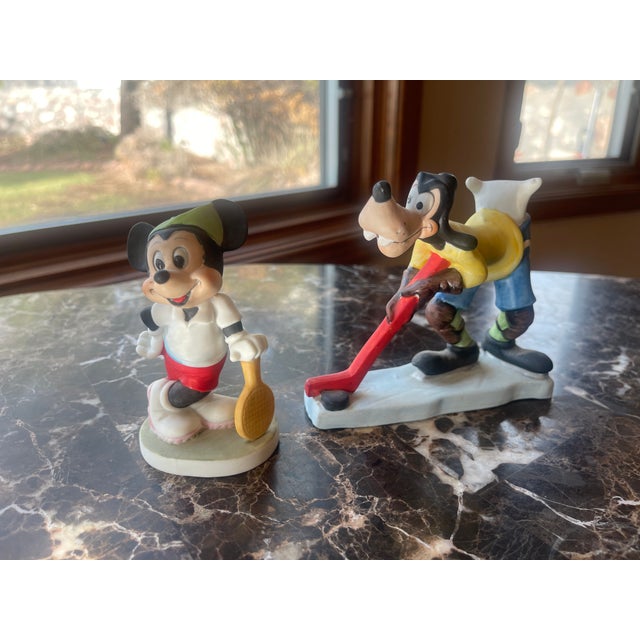 Mid-Century Modern Disney Ceramics, Tennis Mickey & Hockey Goofy For Sale - Image 3 of 9