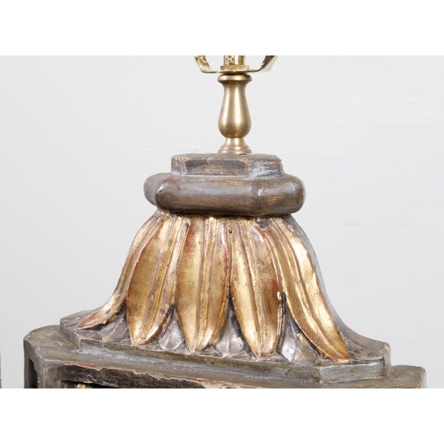 18th Century French 18th Century Carved and Gilded Fragments Made into Table Lamps - Pair For Sale - Image 5 of 10
