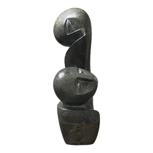 Vintage African Modernist Shona Carved Stone Sculpture, Signed