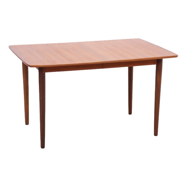 Mid-Century Extendable Teak Dining Table by Gustav Bahus For Sale