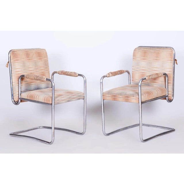 Set of Bauhaus Armchairs by Karel E. Ort for Hynek Gottwald, Czechia, 1930s For Sale - Image 9 of 10