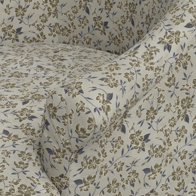 Textile Stoffer Home x Cloth & Company Marie Bun Foot Chair in Dogwood Floral Flint For Sale - Image 7 of 9