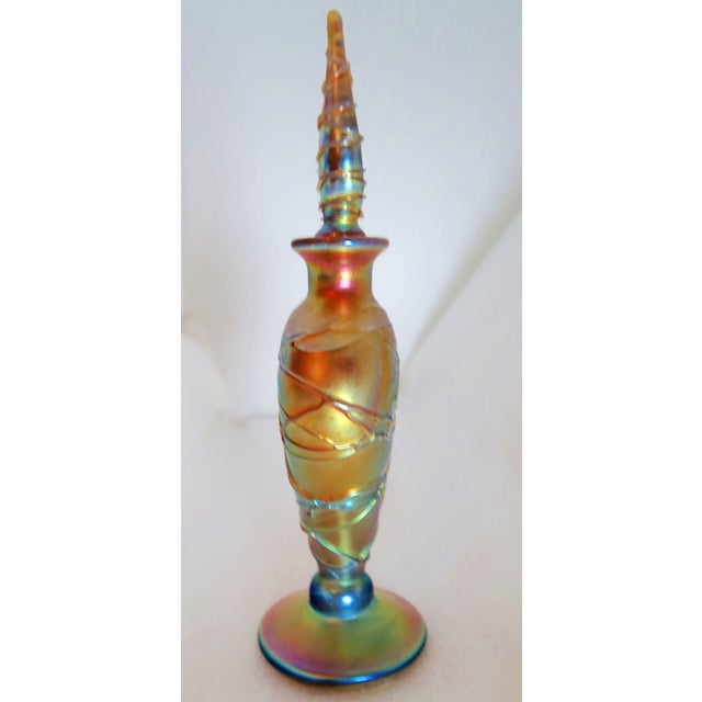 2000 - 2009 Steven Lundberg (American 1953 - 2008) - Exquisite Vintage Perfume Bottle in Gold Sateen With Lava Strands, Signed/Dated 2002 For Sale - Image 5 of 7