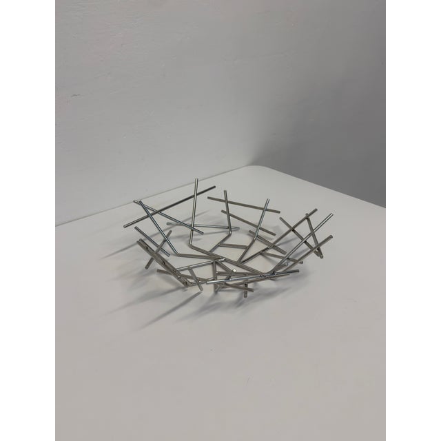 Metal Blow Up Basket in Stainless Steel by Fernando and Humber Campana for Alessi For Sale - Image 7 of 13