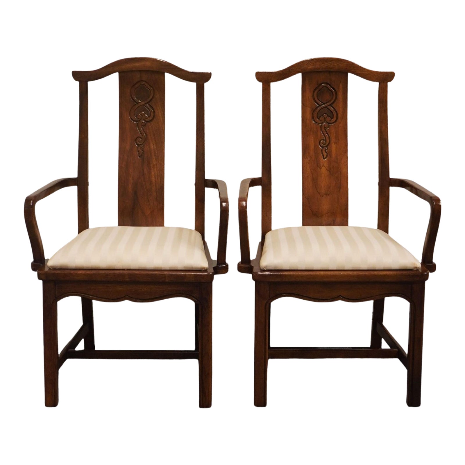 Set of 2 Thomasville Mystique Collection Asian Chinoiserie Dining Arm