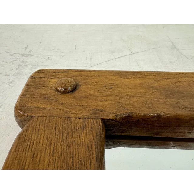 Belgian Brutalist Oak Mirror, 1960s For Sale - Image 4 of 8