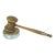 Late Victorian English Gavel and Block With Sterling Silver Label For Sale