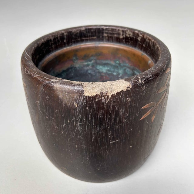 Antique Kiri Maki-E Hibachi in Bamboo, Japan, 1890s For Sale - Image 13 of 16