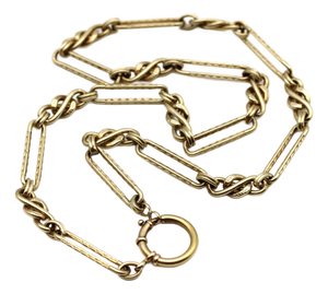 Vintage Victorian Inspired 14k Gold Fancy Link Chain
