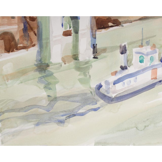 Signed Watercolor Painting of a City by Sanford Brooks For Sale In Indianapolis - Image 6 of 8