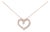 14K Rose Gold Plated Sterling Silver 1/2 Cttw Diamond Open Heart Pendant Necklace For Sale