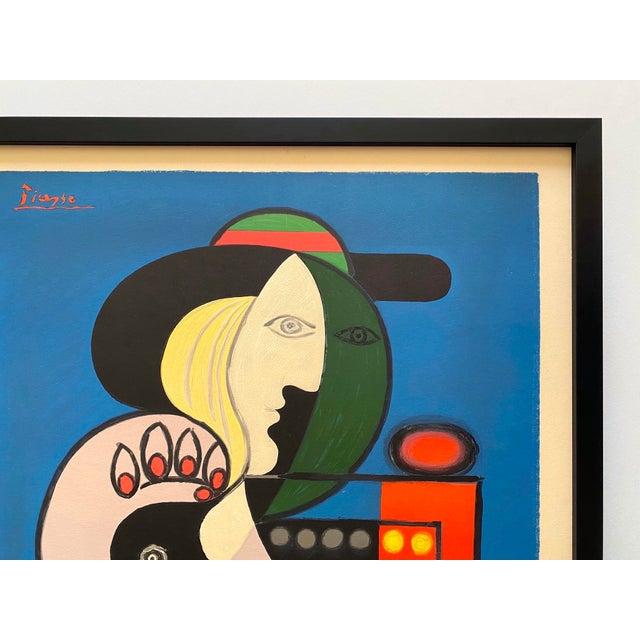 Pablo Picasso Vintage 1967 Mid Century Modern Mourlot Fine Art Lithograph Print Framed Cubist Exhibition Poster " Femme a La Montre " 1932 For Sale - Image 10 of 17