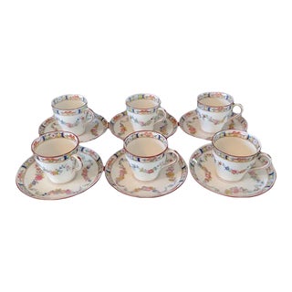 Late 19th Century Minton Rose Demitasse Coffee Set- 12 Pieces For Sale