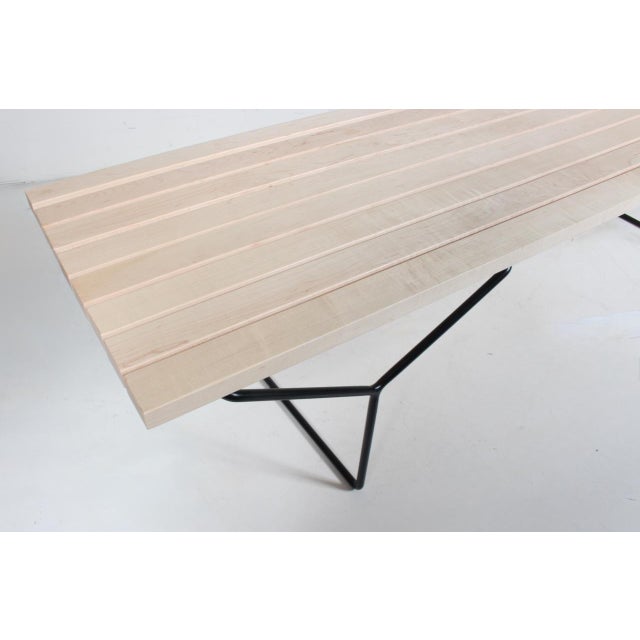 Attributed to Harry Bertoia for Knoll Birch & Black Iron Bench / Coffee Table C. 1970 For Sale - Image 10 of 18