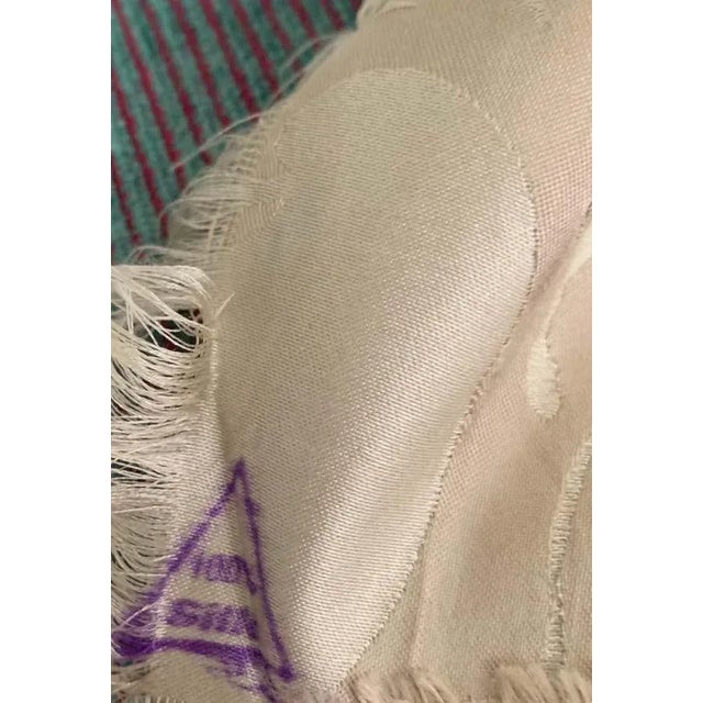 Vintage Embroidered Silk Charmeuse Fabric, White Floral Champagne Taupe, Rare - 7 Yards For Sale - Image 4 of 5