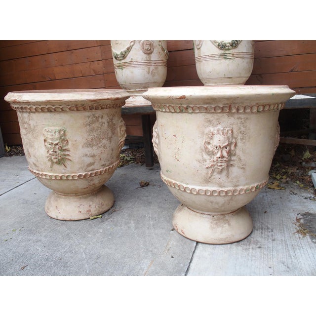 Pair of French Handmade Terracotta Anduze Planters With Satyre Masks For Sale - Image 18 of 18