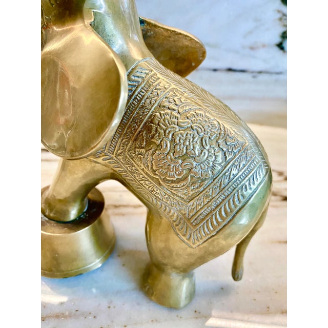 1960s Brass Elephant Paperweight For Sale - Image 5 of 6