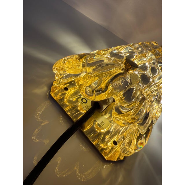 Wall Lamp in Glass and Brass by Carl Fagerlund for Orrefors For Sale - Image 9 of 11