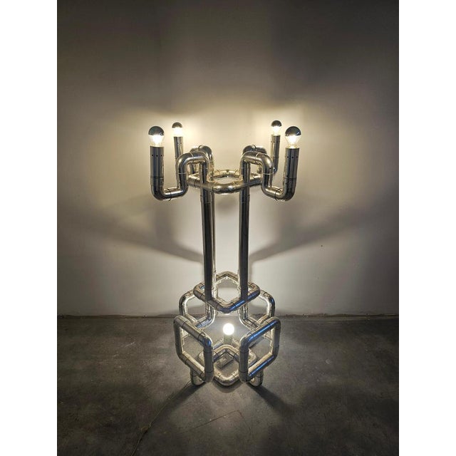 Space Age Sculptural Rombo Floor Lamp attributed to Gaetano Missaglia, 1960s For Sale - Image 11 of 18