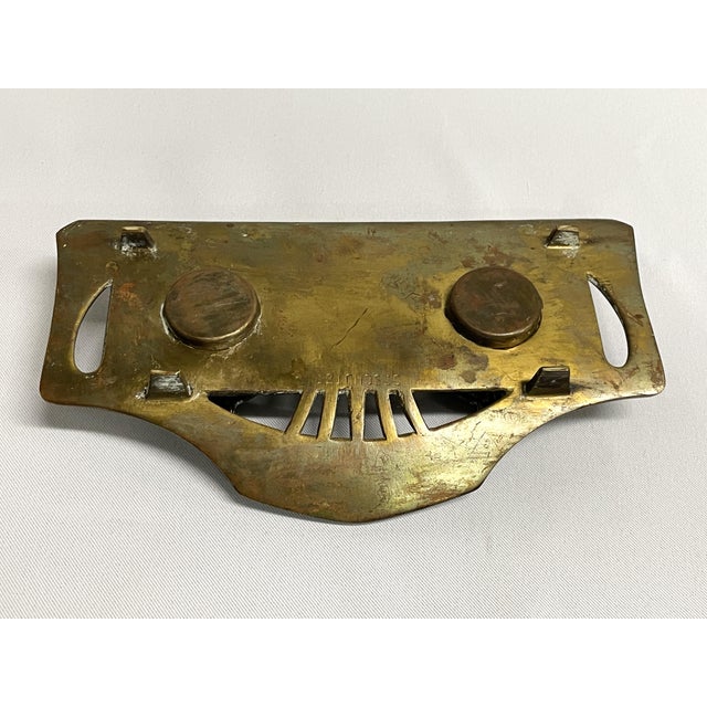 Antique Brass Double Inkwell - By Geschutzt For Sale In Raleigh - Image 6 of 9